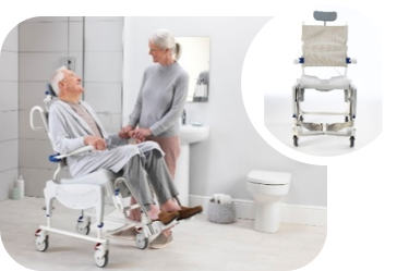 Dusch- & Toilettenrollstühle der&nbsp;Aquatec Ocean Ergo-Serie